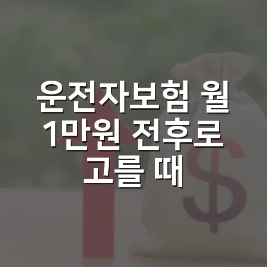 운전자보험 월 1만원 전후로 고를 때 보는 5가지 기준 - 요약