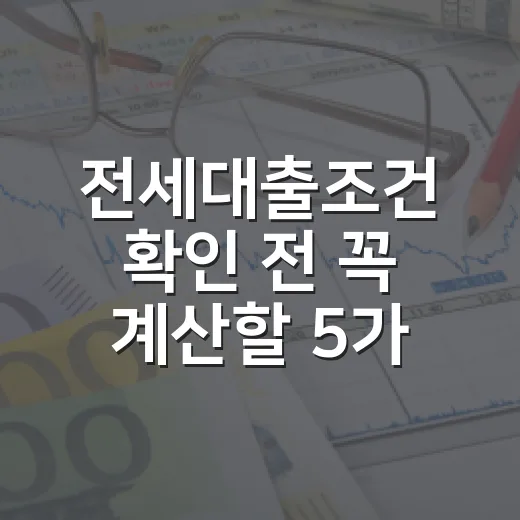 전세대출조건 확인 전 꼭 계산할 5가지 숫자 - 요약