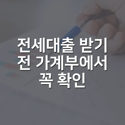 전세대출 받기 전 가계부에서 꼭 확인할 5가지 숫자 - 요약