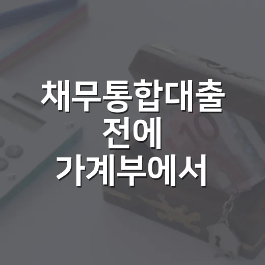 채무통합대출 전에 가계부에서 먼저 확인할 5가지 숫자 - 요약