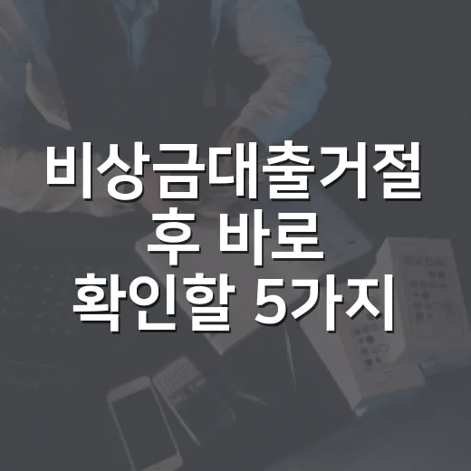 비상금대출거절 후 바로 확인할 5가지 돈 점검표 - 요약