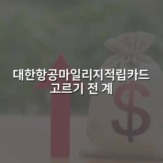 대한항공마일리지적립카드 고르기 전 계산할 5가지 기준 - 요약