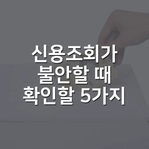 신용조회가 불안할 때 확인할 5가지 생활 기준 - 요약