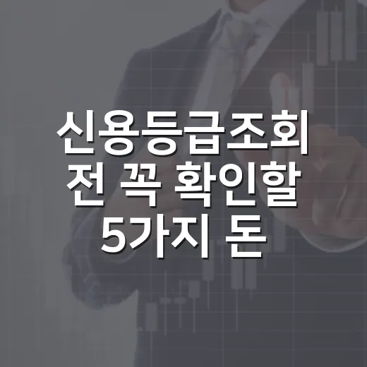 신용등급조회 전 꼭 확인할 5가지 돈 습관 - 요약