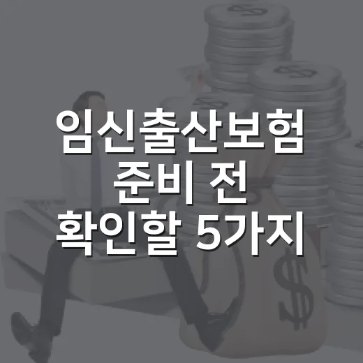 임신출산보험 준비 전 확인할 5가지 가계부 기준 - 요약