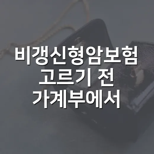 비갱신형암보험 고르기 전 가계부에서 먼저 볼 5가지 숫자 - 요약