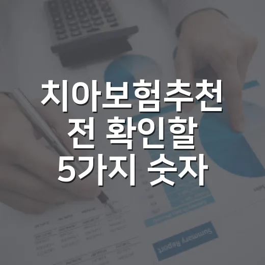 치아보험추천 전 확인할 5가지 숫자 기준 - 요약