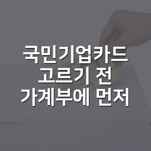 국민기업카드 고르기 전 가계부에 먼저 적어볼 5가지 기준 - 요약