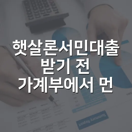 햇살론서민대출 받기 전 가계부에서 먼저 확인할 5가지 - 요약