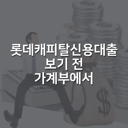 롯데캐피탈신용대출 보기 전 가계부에서 먼저 확인할 5가지 - 요약