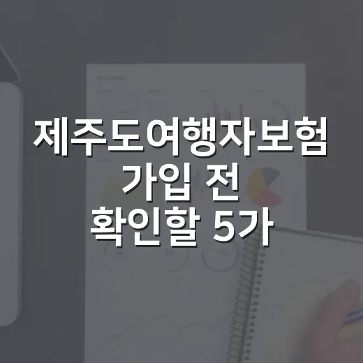 제주도여행자보험 가입 전 확인할 5가지 생활비 기준 - 요약