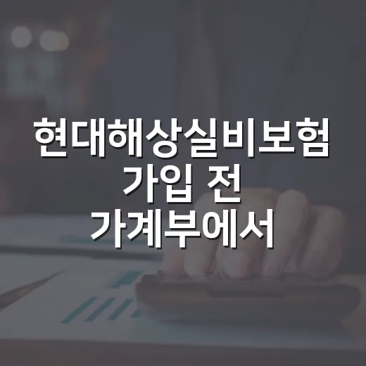 현대해상실비보험 가입 전 가계부에서 먼저 볼 5가지 숫자 - 요약