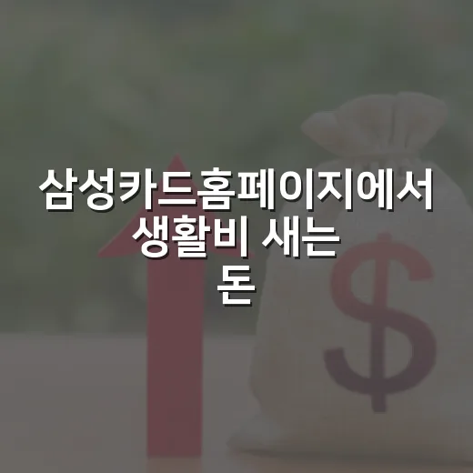 삼성카드홈페이지에서 생활비 새는 돈 잡는 5가지 사용법 - 요약