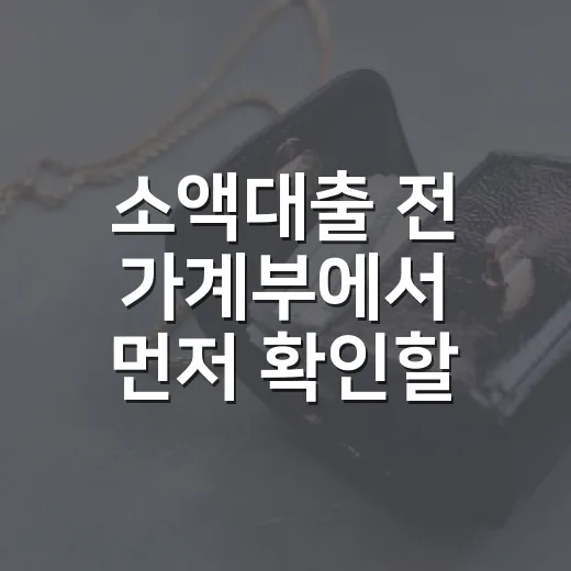 소액대출 전 가계부에서 먼저 확인할 5가지 숫자 - 요약
