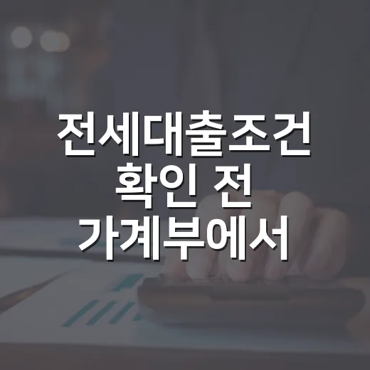 전세대출조건 확인 전 가계부에서 먼저 봐야 할 5가지 - 요약