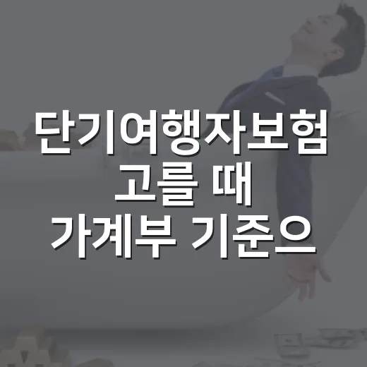단기여행자보험 고를 때 가계부 기준으로 보는 5가지 체크포인트 - 요약