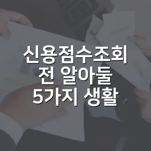 신용점수조회 전 알아둘 5가지 생활 관리법 - 요약