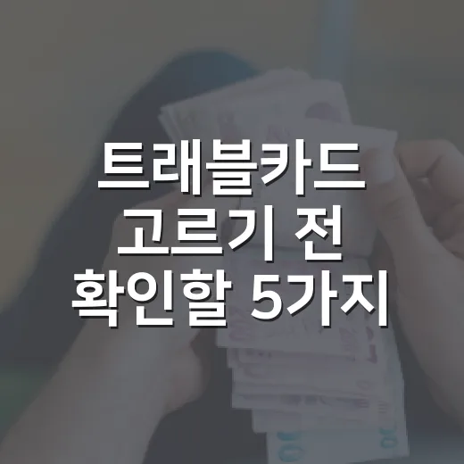 트래블카드 고르기 전 확인할 5가지 돈 새는 지점 - 요약