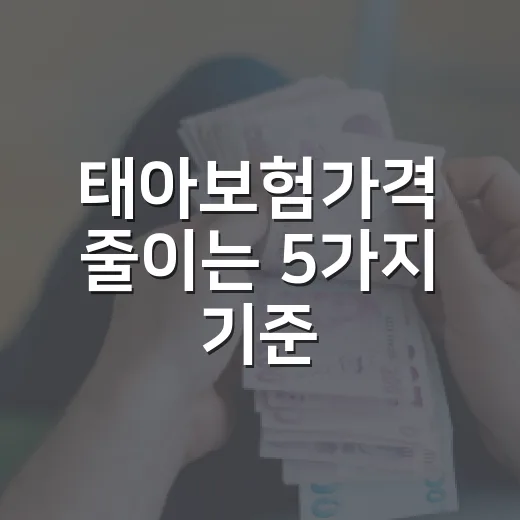 태아보험가격 줄이는 5가지 기준, 월 3만 원 차이가 20년을 바꿉니다 - 요약