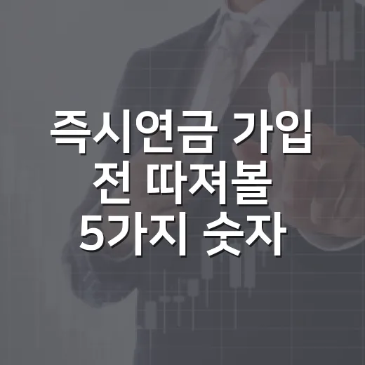 즉시연금 가입 전 따져볼 5가지 숫자 - 요약