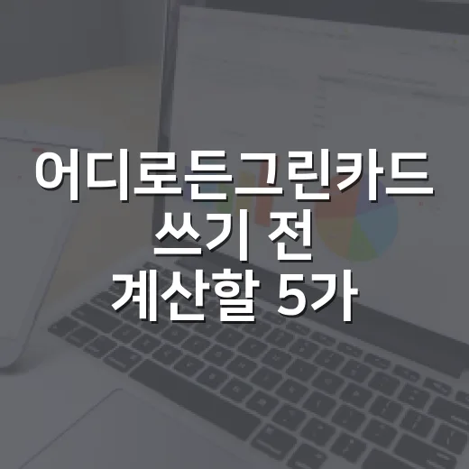 어디로든그린카드 쓰기 전 계산할 5가지 생활비 기준 - 요약