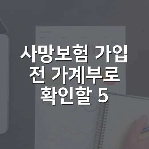사망보험 가입 전 가계부로 확인할 5가지 기준 - 요약
