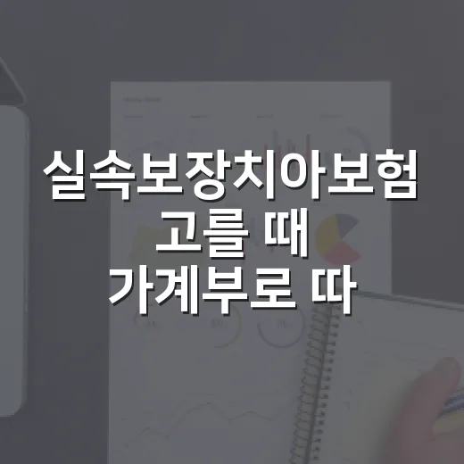 실속보장치아보험 고를 때 가계부로 따져본 5가지 기준 - 요약