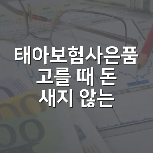 태아보험사은품 고를 때 돈 새지 않는 5가지 기준 - 요약
