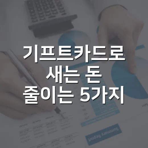 기프트카드로 새는 돈 줄이는 5가지 생활 가계부 습관 - 요약