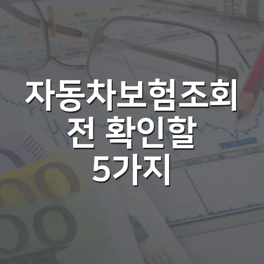 자동차보험조회 전 확인할 5가지, 보험료 새는 돈 줄이는 순서 - 요약
