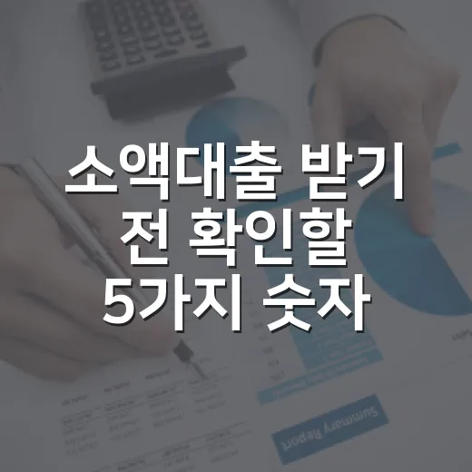 소액대출 받기 전 확인할 5가지 숫자 - 요약