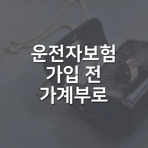 운전자보험 가입 전 가계부로 따져볼 5가지 기준 - 요약