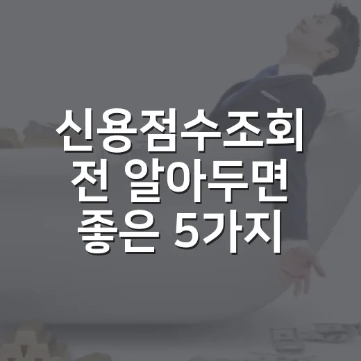 신용점수조회 전 알아두면 좋은 5가지 생활 기준 - 요약