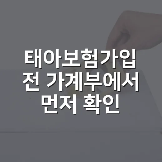 태아보험가입 전 가계부에서 먼저 확인할 5가지 기준 - 요약