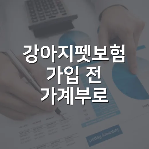 강아지펫보험 가입 전 가계부로 따져볼 5가지 숫자 - 요약