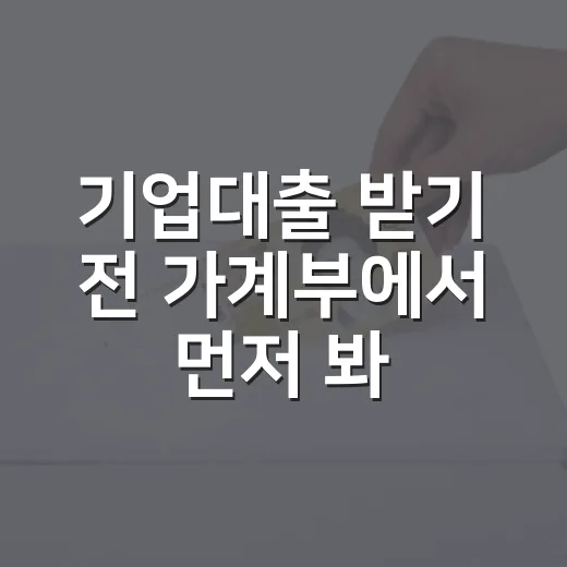 기업대출 받기 전 가계부에서 먼저 봐야 할 5가지 숫자 - 요약