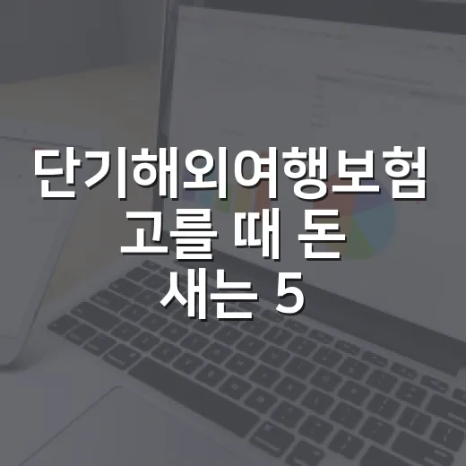 단기해외여행보험 고를 때 돈 새는 5가지 체크포인트 - 요약