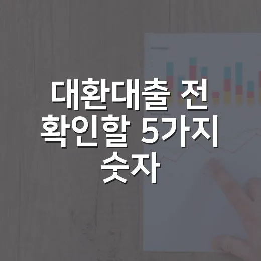 대환대출 전 확인할 5가지 숫자, 이자 줄인다고 무조건 갈아타면 손해입니다 - 요약