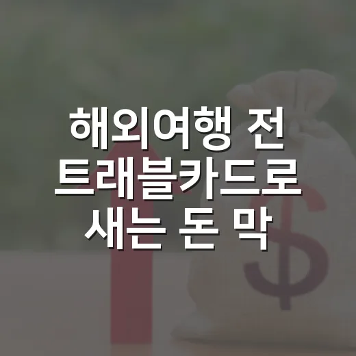 해외여행 전 트래블카드로 새는 돈 막는 5가지 기준 - 요약