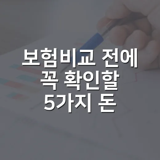 보험비교 전에 꼭 확인할 5가지 돈 새는 지점 - 요약