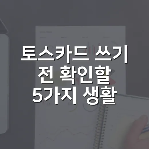 토스카드 쓰기 전 확인할 5가지 생활비 계산법 - 요약