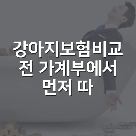 강아지보험비교 전 가계부에서 먼저 따져볼 5가지 - 요약
