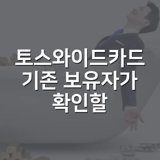 토스와이드카드 기존 보유자가 확인할 5가지 생활비 계산법 - 요약