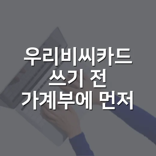 우리비씨카드 쓰기 전 가계부에 먼저 적어볼 5가지 기준 - 요약