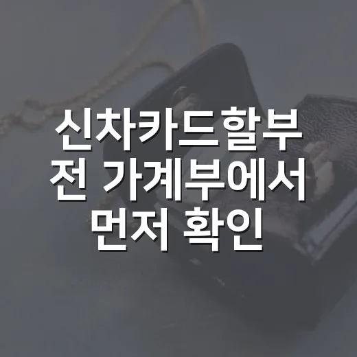 신차카드할부 전 가계부에서 먼저 확인할 5가지 - 요약