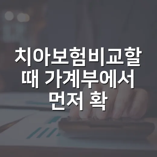 치아보험비교할 때 가계부에서 먼저 확인할 5가지 숫자 - 요약