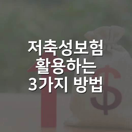저축성보험 활용하는 3가지 방법: 당신의 미래를 위한 작은 변화 - 요약