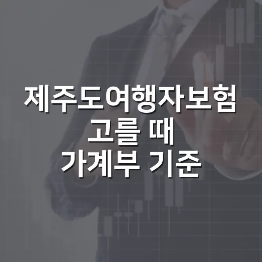 제주도여행자보험 고를 때 가계부 기준으로 보는 5가지 체크포인트 - 요약