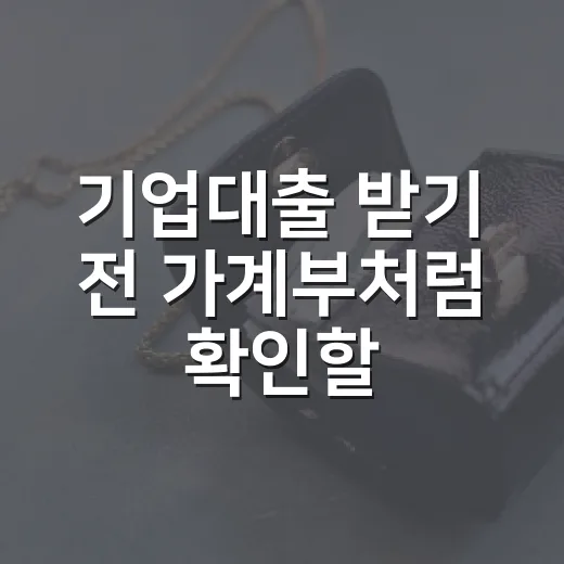 기업대출 받기 전 가계부처럼 확인할 5가지 숫자 - 요약