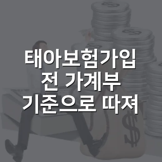 태아보험가입 전 가계부 기준으로 따져볼 5가지 - 요약